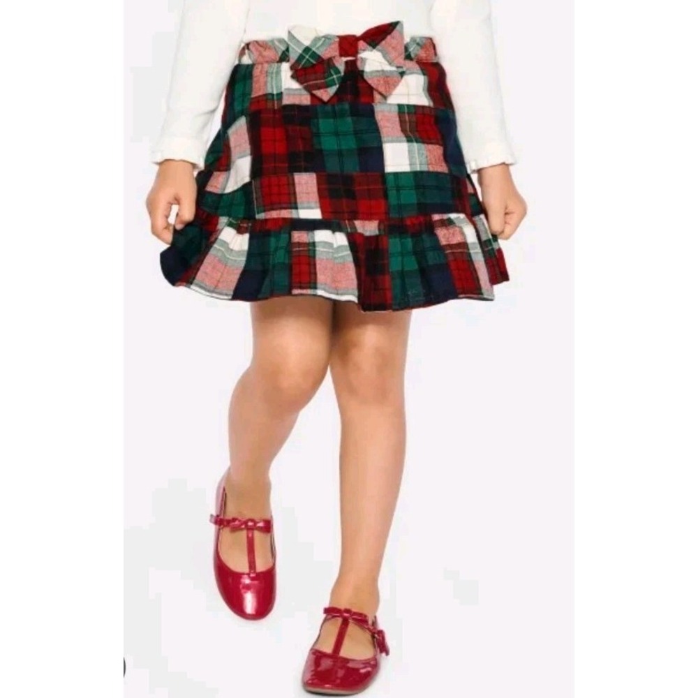 Gymboree Toddler Girls Patch‎ Plaid Flannel Skort Red Green Blue White Size 6